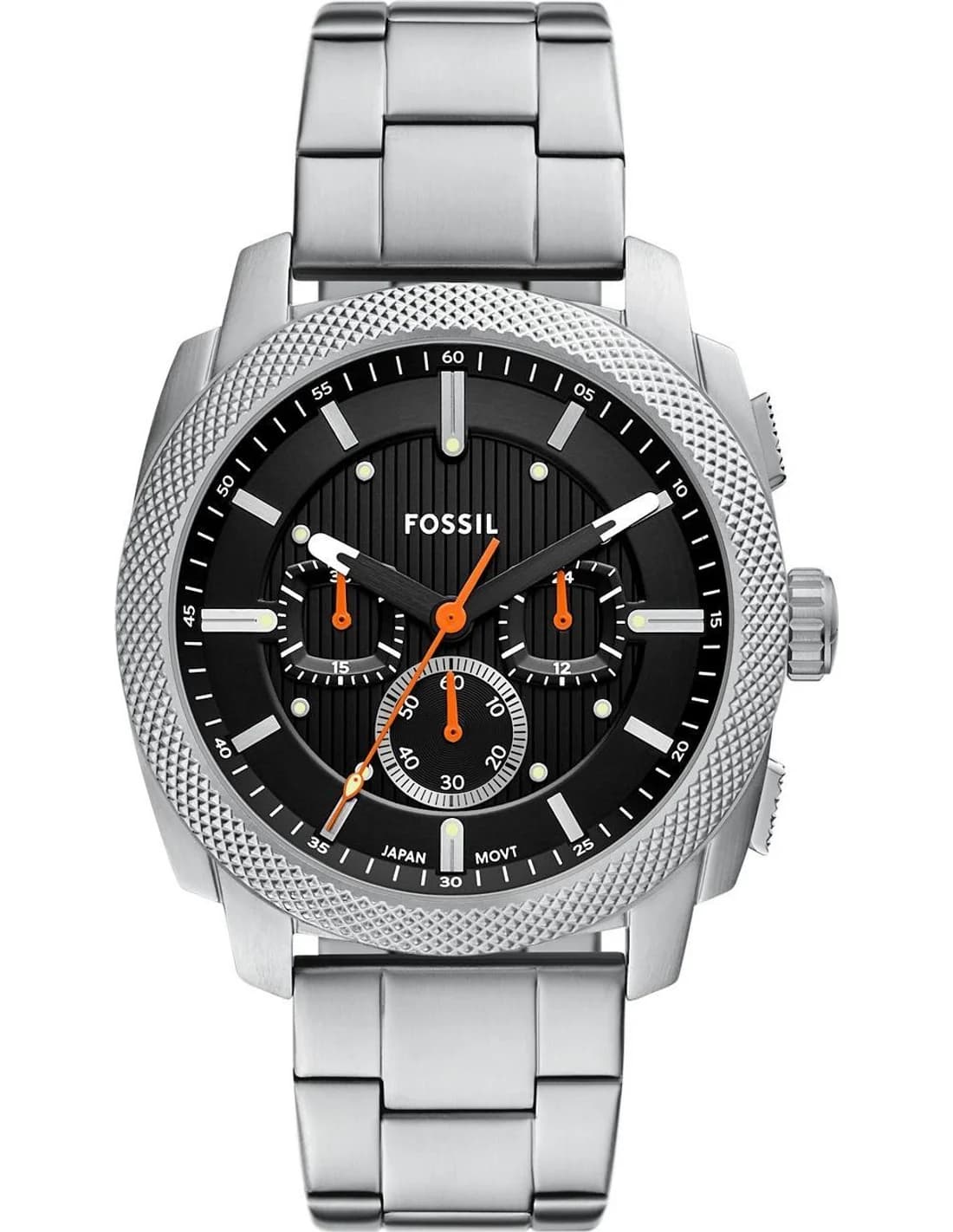 Montre Homme Fossil Machine FS6095 cadran noir bracelet acier