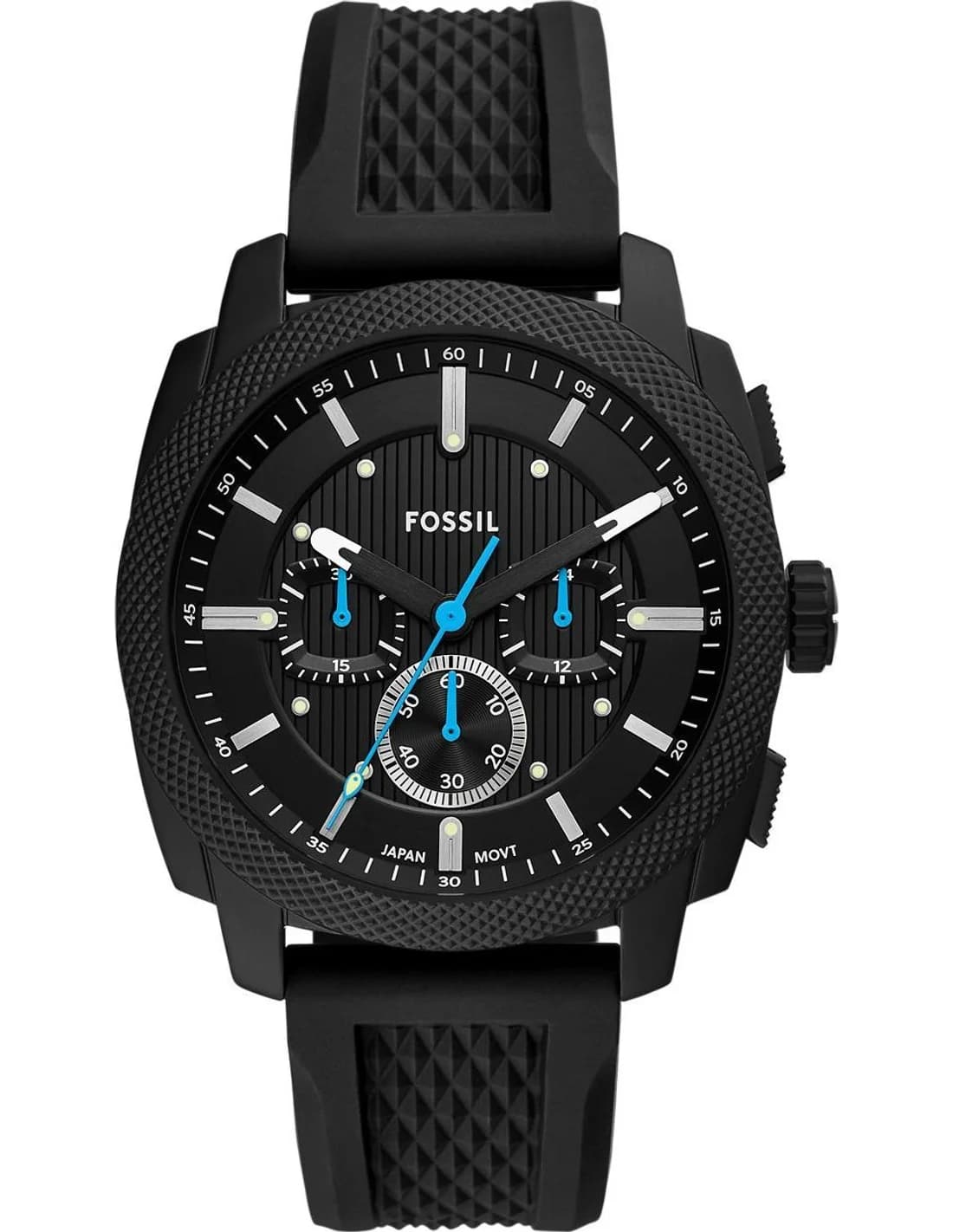 Montre Homme Fossil Machine FS6099 cadran noir bracelet silicone
