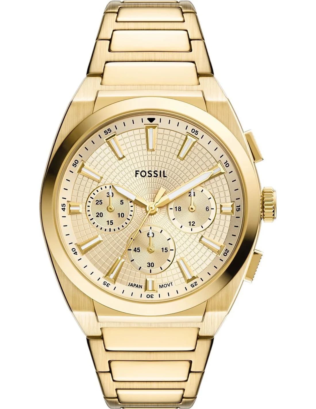 Montre Homme Fossil Everett FS6119 cadran doré bracelet acier