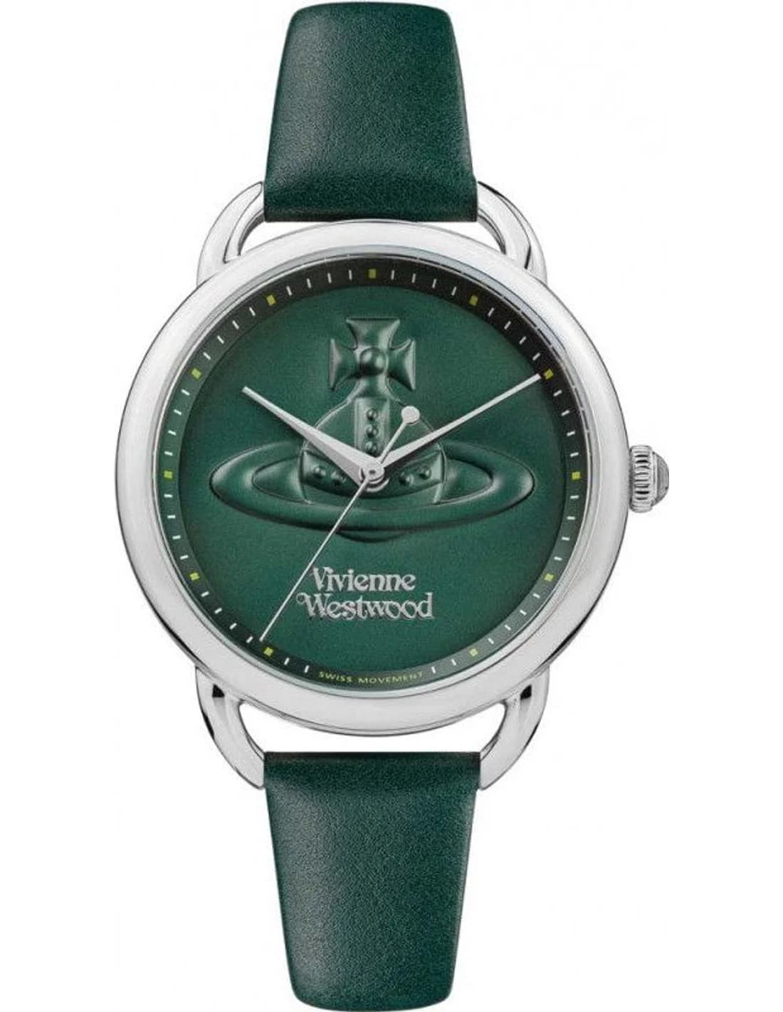 Montre Femme Vivienne Westwood Carnaby VV163SLGR cadran vert bracelet cuir