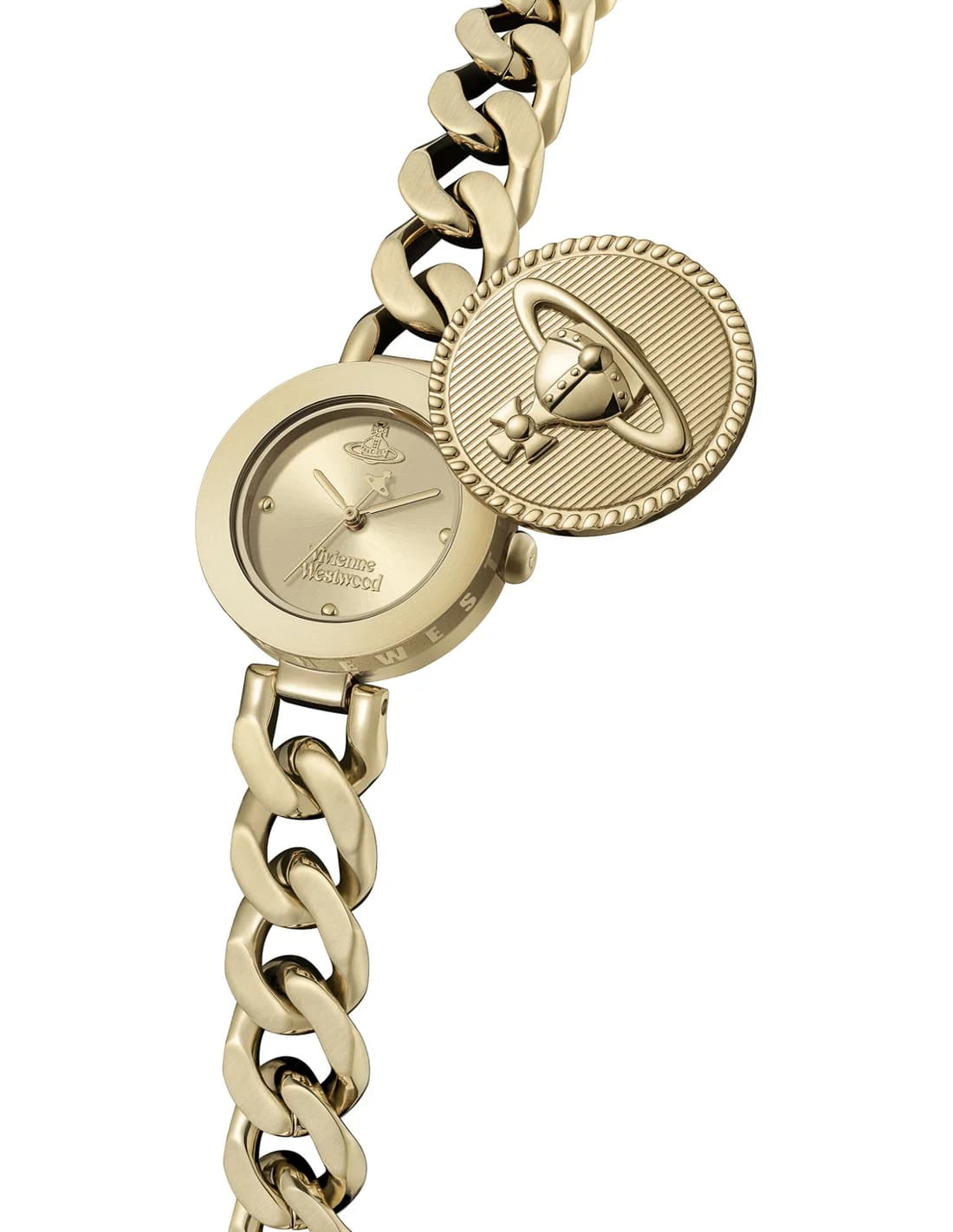 Montre Femme Vivienne Westwood Orb Button VV323CPGD cadran doré bracelet acier