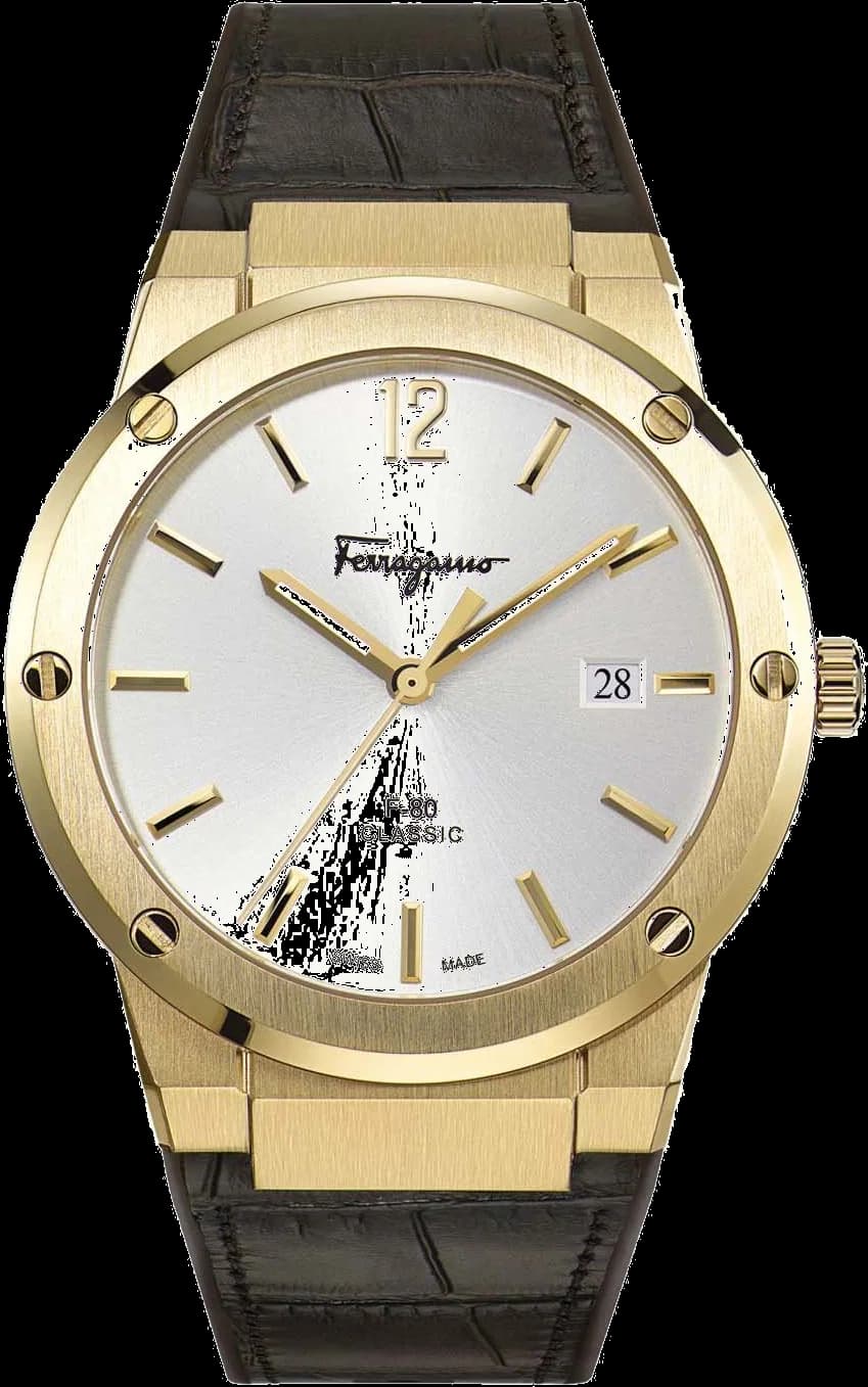 Montre Salvatore Ferragamo SFDT00419 en Acier et Bracelet Cuir Marron