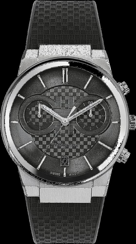 Montre Salvatore Ferragamo SFME00121 Chronographe Acier et Silicone Noir