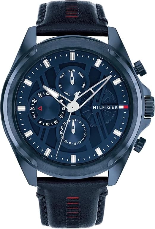 Montre Homme Tommy Hilfiger Jax 1710655 cadran bleu bracelet cuir