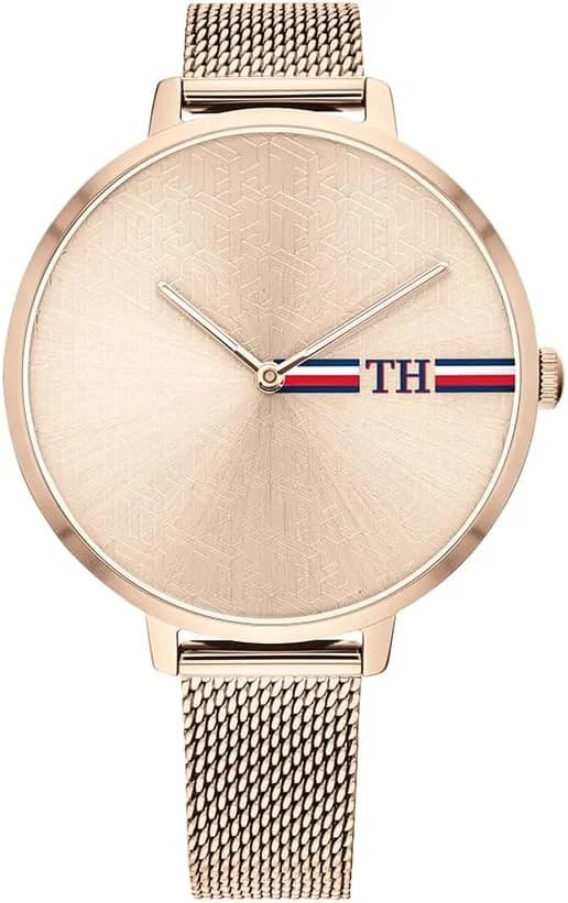 Montre Tommy Hilfiger 1782158 en acier rose doré et maille milanaise