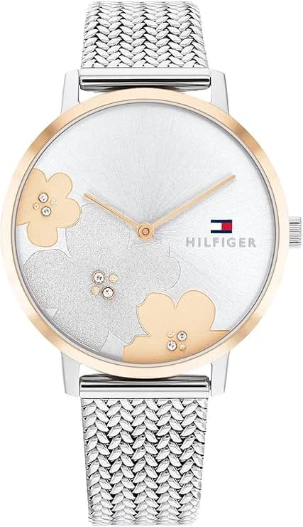 Montre Femme Tommy Hilfiger Tea 1782604 cadran argenté bracelet maille milanaise
