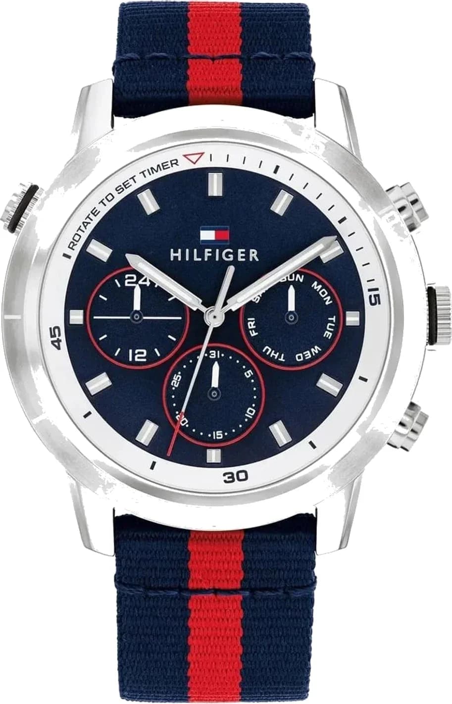 Montre Homme Tommy Hilfiger Troy 1792124 cadran bleu bracelet tissu
