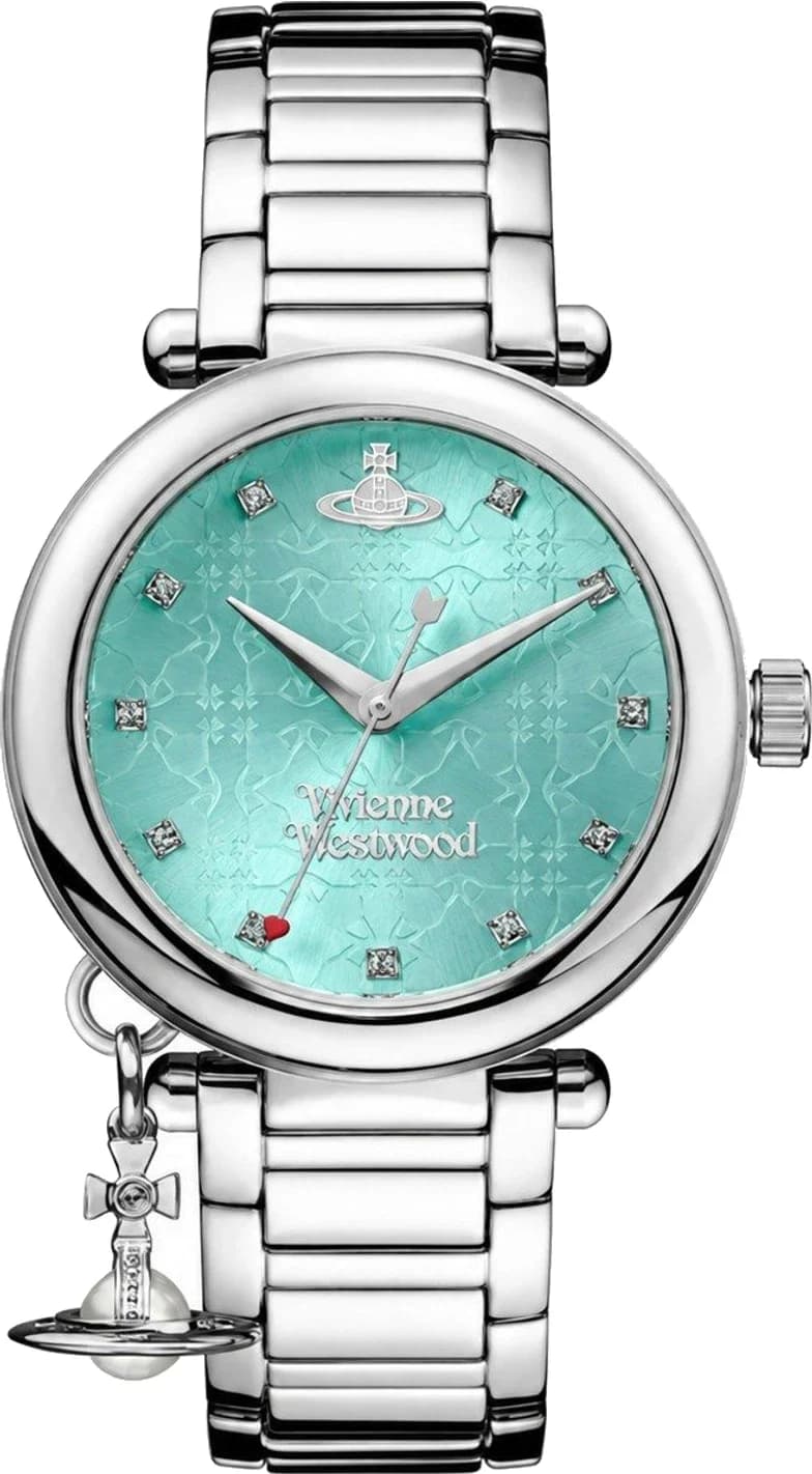 Montre Femme Vivienne Westwood Orb VV006TBLSL cadran turquoise bracelet acier