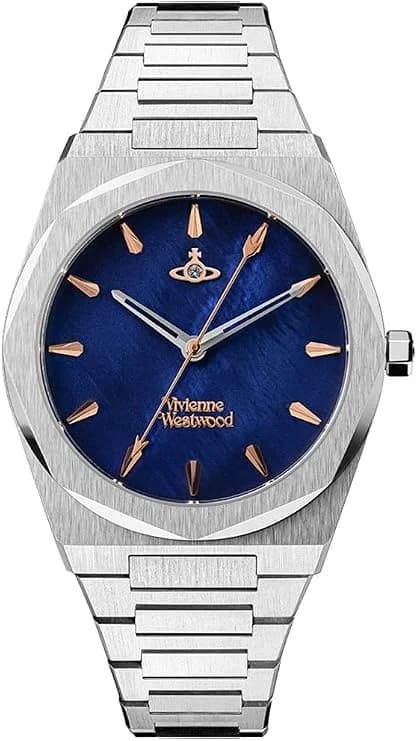 Montre Femme Vivienne Westwood Limehouse VV244DBLSL cadran bleu bracelet acier