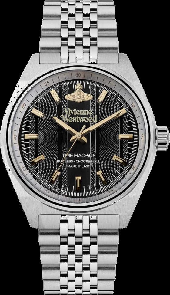Montre Vivienne Westwood Sydenham VV251BKSL bracelet argent en acier cadran noir