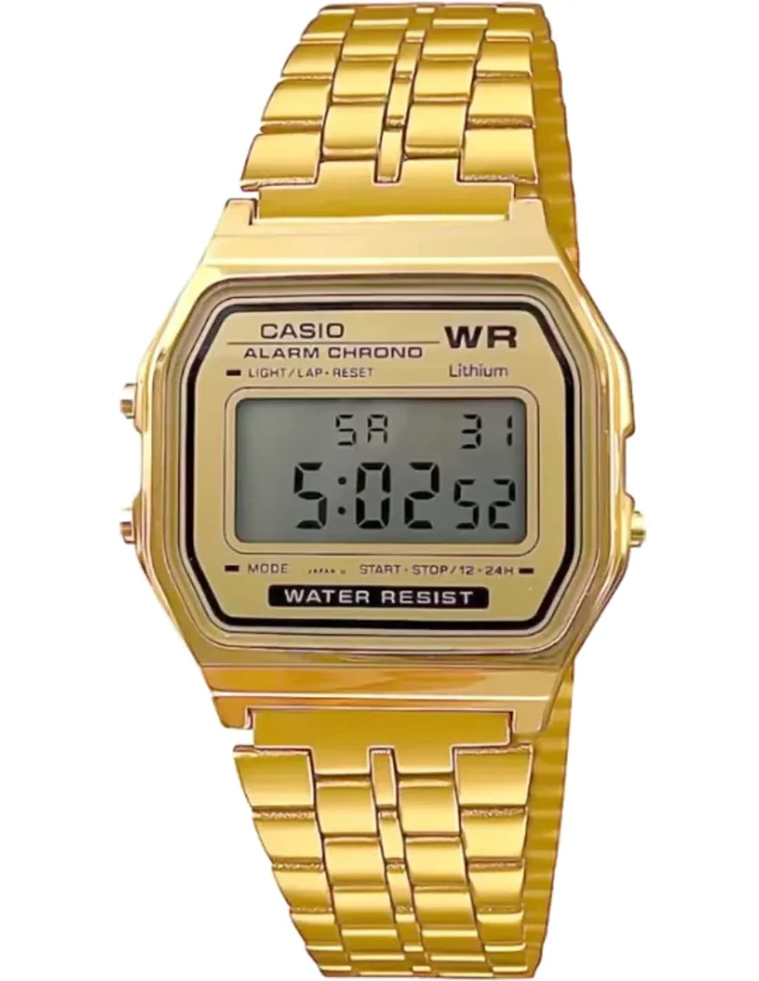 Montre Casio collection Vintage A158WETG-9AEF numérique en métal doré jaune
