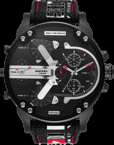 Montre Diesel Mr. Daddy 2.0 DZ7433 bracelet cuir et tissu chronomètre XXL