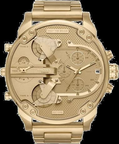 Montre Diesel Mr. Daddy DZ7399 acier doré jaune multi cadrans taille XXL
