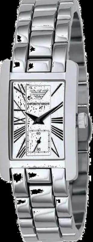 Montre Emporio Armani AR0146 Cadran Rectangulaire Argenté