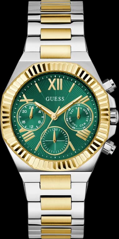 Montre Femme Guess Equality GW0769L4 Acier Bicolore Cadran Vert Multifonctions