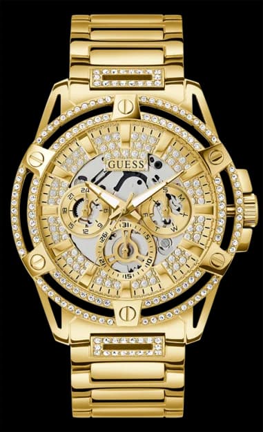 Montre Homme Guess GW0497G2 King en acier doré et strass
