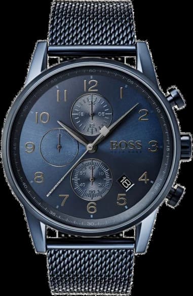 Montre Hugo Boss 1513538 Cadran Bleu Nuit et Bracelet Maille Milanaise