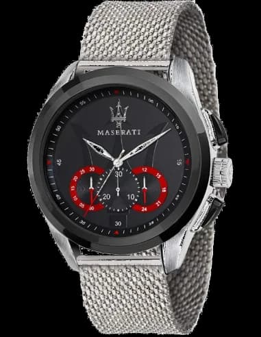 Montre Homme Maserati Traguardo R8873612005 Cadran noir maille milanaise