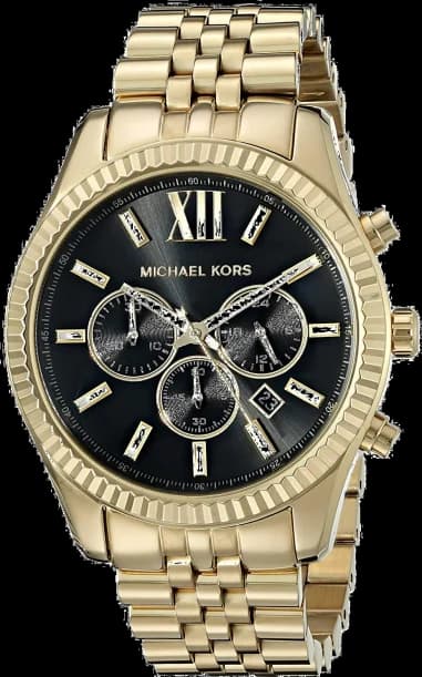 Montre Michael Kors MK8286 en Acier Doré avec Chronographe et Cadran Noir