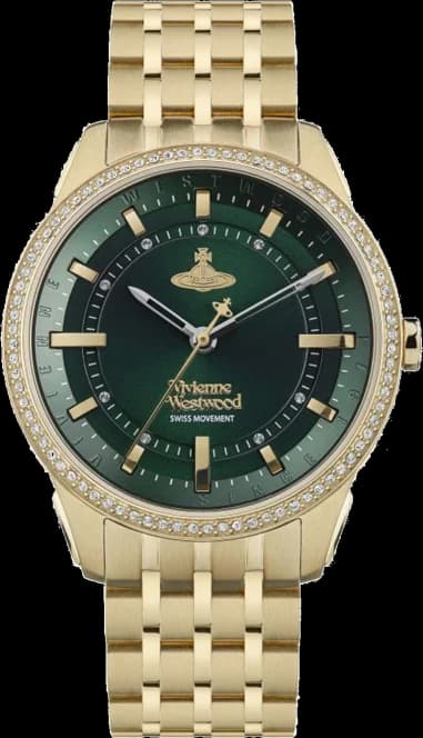 Montre Femme Vivienne Westwood East End VV262GRGD bracelet doré en acier cadran vert